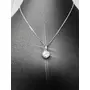 Kép 1/3 - Klasszikus kristály medálos nyaklánc, ezüst színű